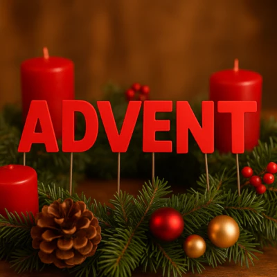 Abi decoratie kerst letterstekers advent wit 8 cm | 24 stuks - Image 2