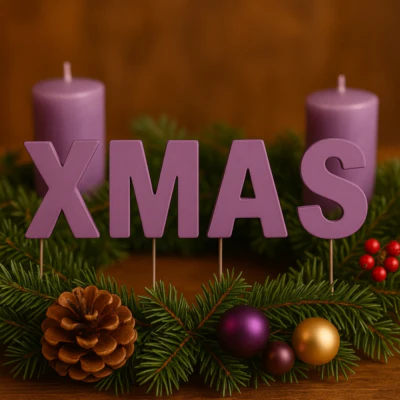 Abi decoratie kerst letterstekers xmas rood 5 cm | 24 stuks - Image 2