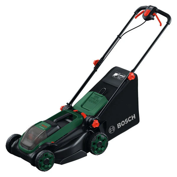 Bosch groen accumaaier rotak 18v2-38 | incl. 2 x 18 v li-ion accu (4,0 ah) + al 2x18v-88 lader + mulchplug - 06008b9m00