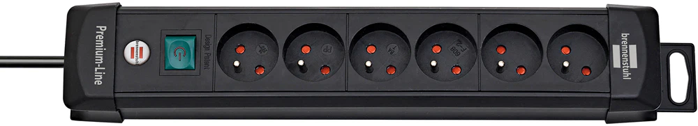 Brennenstuhl premium-line stekkerdoos | 6-voudig | zwart | 3m h05vv-f 3g1,5 | fr be - 1951164100