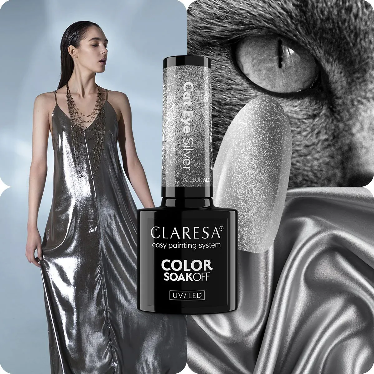 Claresa uv led gellak 5ml cat eye silver - Image 3