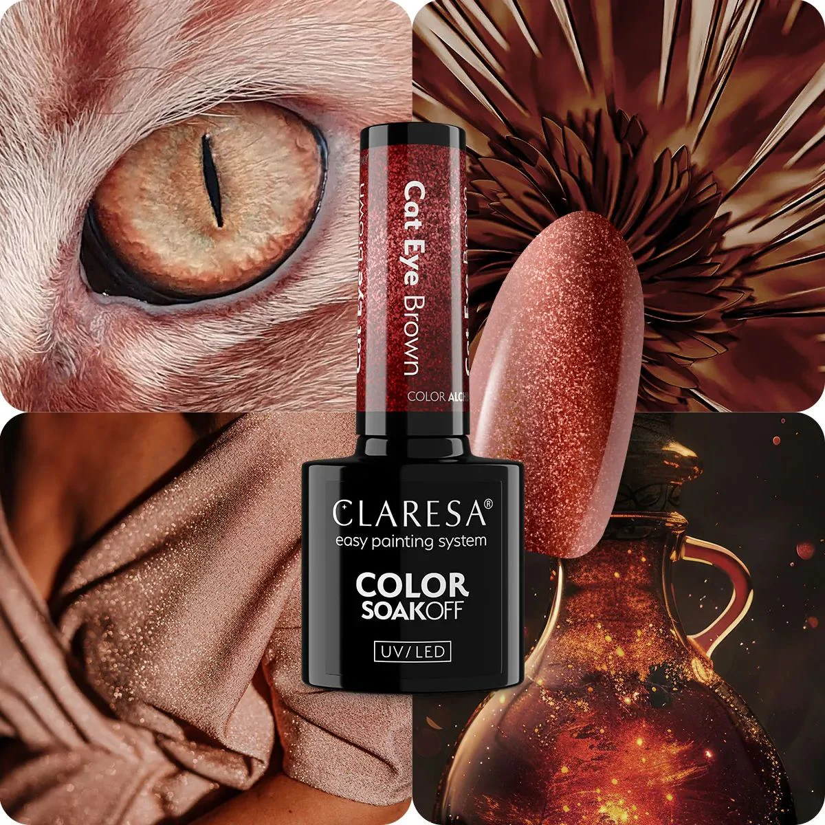 Claresa uv led gellak 5ml color alchemy - cat eye brown - Image 3