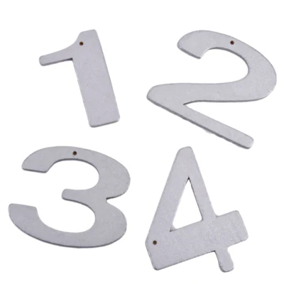 Decoratie letters 1,2,3,4 zilverkleurig 6 cm | 24 stuks