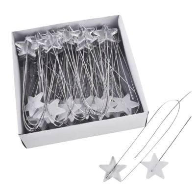 Decoratie steker ster wit transparant 40 cm 72 stuks | 6 stuks