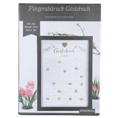 Gastenboek vingerafdruk met glitters en stift 45 cm | 6 stuks - Image 2