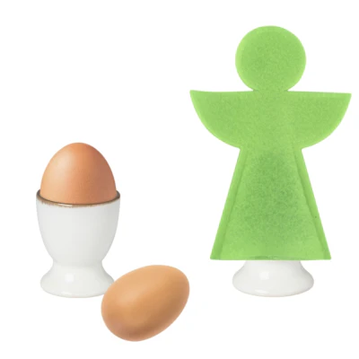 Kerst eierwarmer engel vilt groen 20 cm set van 4 | 18 stuks - Image 2