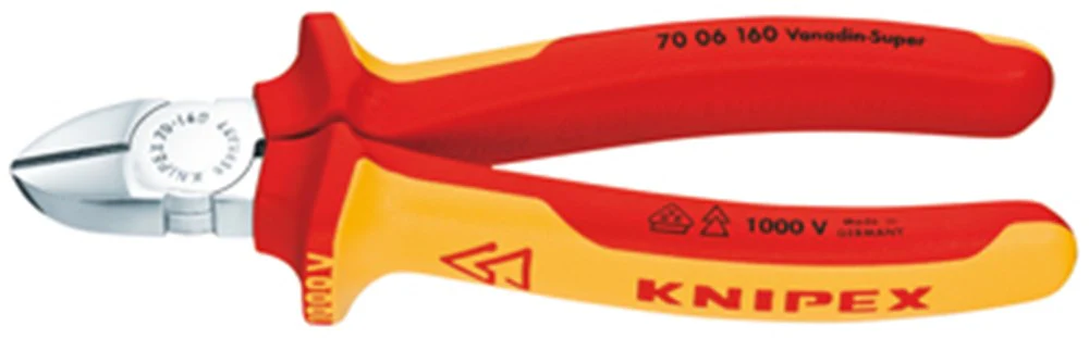 Knipex zijsnijtang verchr. comfort 160 mm vde - 70 06 160 sb - 7006160sb
