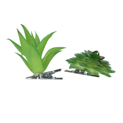 Kunst vetplant op clip groen 6,5 cm 2 assorti | 36 stuks - Image 2