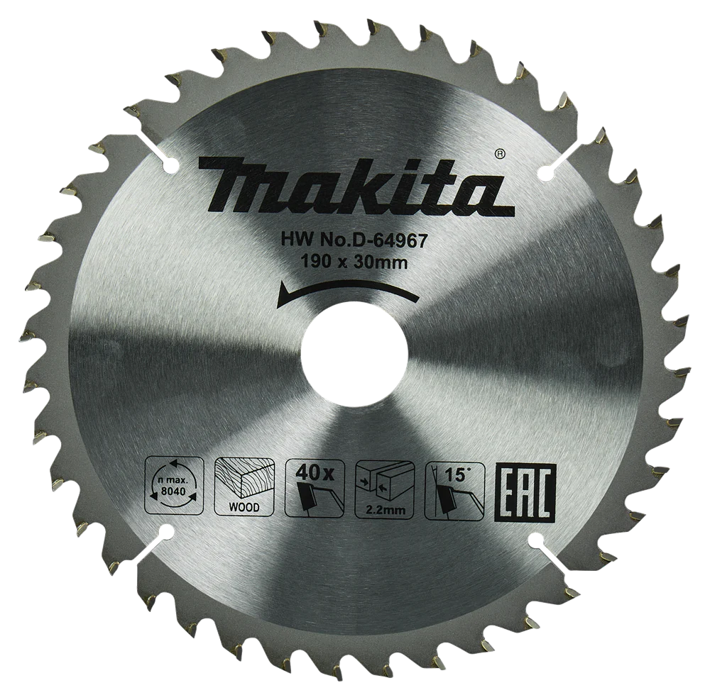 Makita accessoires cirkelzaagblad hout | standaard, 190x30x2,2 40t 15g - d-64967 - d-64967