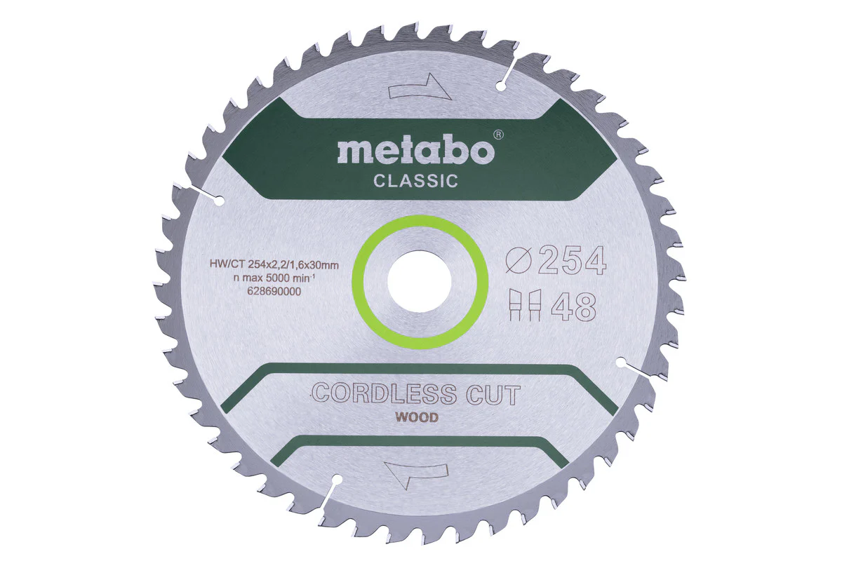 Metabo accessoires cirkelzaagblad cordlesscutclassic ø 254x30 48 wz 5° b - 628691000