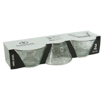 Mirel schaal glas 300 ml set van 3 | 8 stuks - Image 2