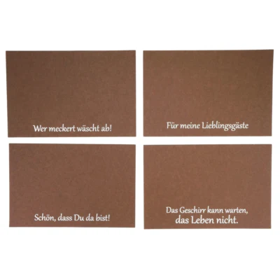 Placemat met duitstalige spreuk vilt bruin 45 x 30 cm 4 assorti | 48 stuks - Image 2