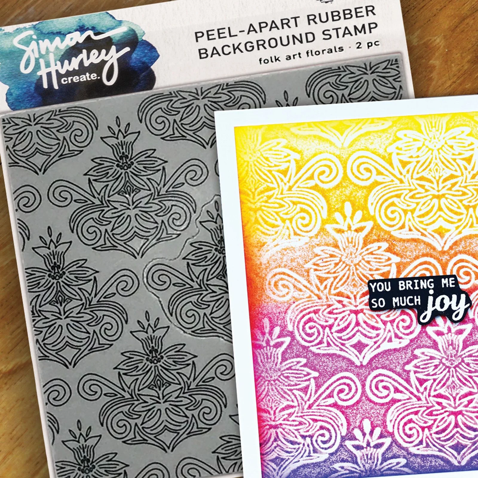 Ranger ink ranger • simon hurley create background stamp folk art florals 15,24x15,24cm - Image 2