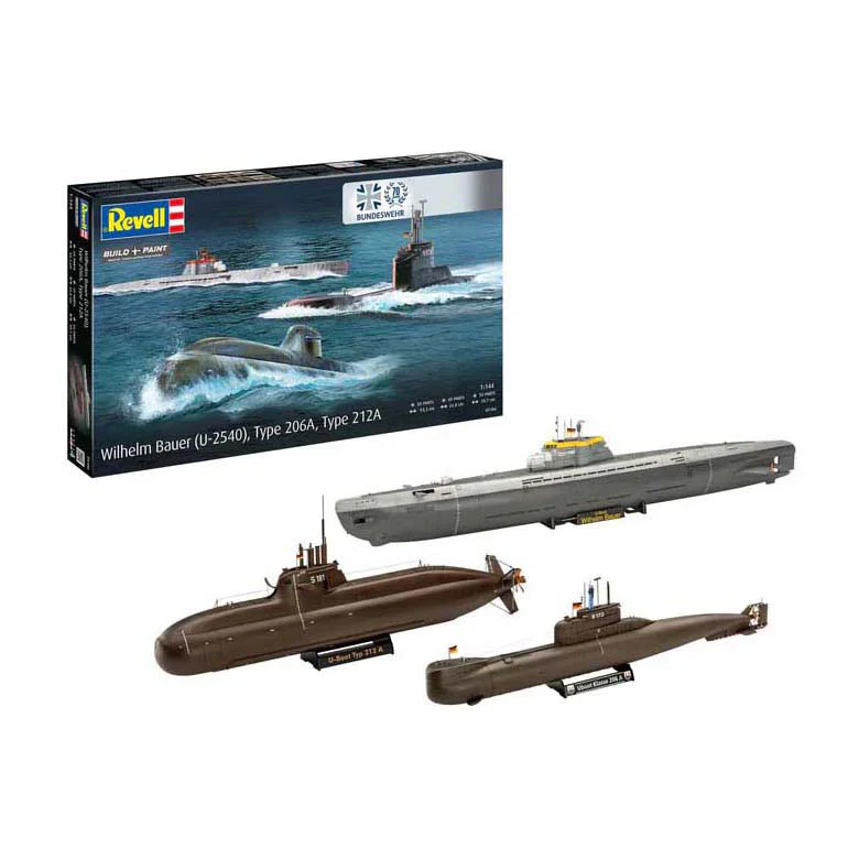 Revell modelbouwpakket - 70 years bundeswehr-wilhelm bauer,type 206a,class2 1:144 - 154dlg. - Image 3