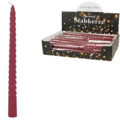 Stern fabrik dinerkaars twist bordeaux 2,2 x 25 cm | 36 stuks