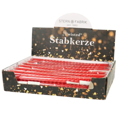 Stern fabrik dinerkaars twist rood 2,2 x 25 cm | 36 stuks - Image 2