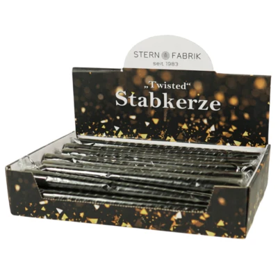 Stern fabrik dinerkaars twist zwart 2,2 x 25 cm | 36 stuks - Image 2