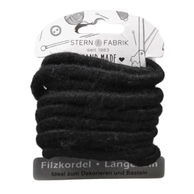 Stern fabrik vilt koord zwart 2 m | 36 stuks