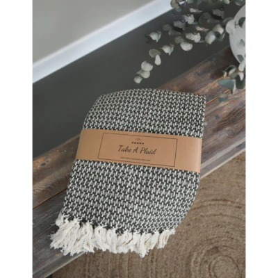 Take a plaid 35 gerecycled katoen zwart 130 x 180 cm | 16 stuks - Image 2