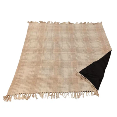 Take a plaid polyback picknickplaid beige wit 160 x 160 cm | 10 stuks - Image 2