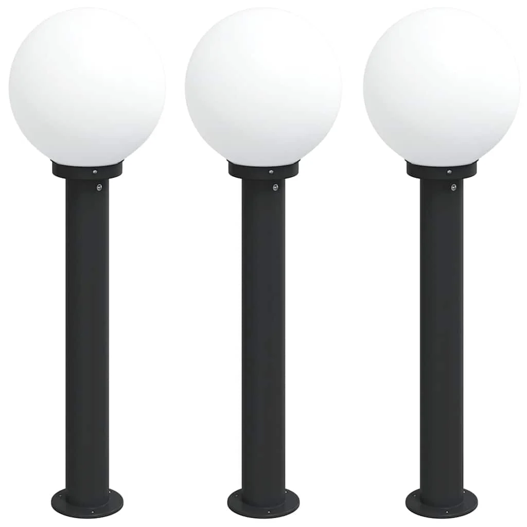 Vidaxl bolderverlichting 3 stuks 80 cm zwart ip44 - Image 2