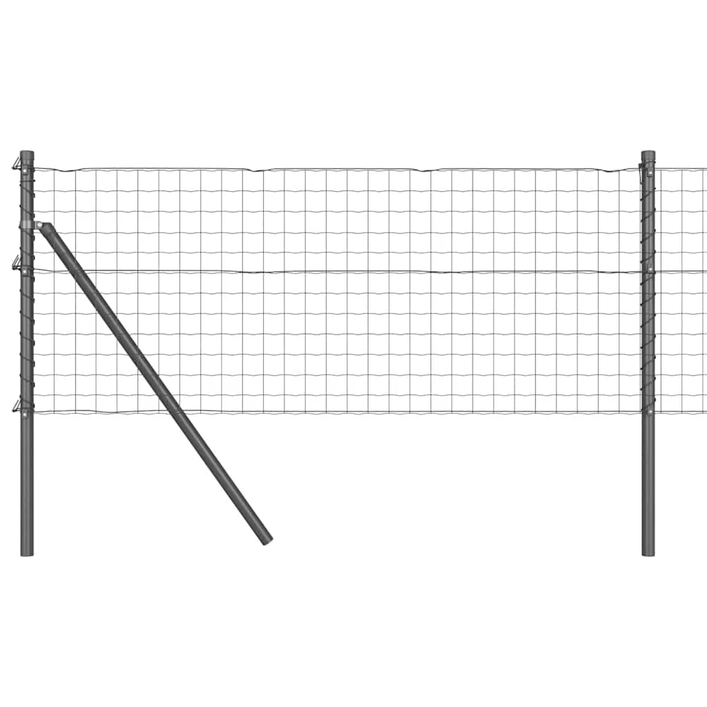 Vidaxl hek met paal grijs 0,6 x 25 m staal en pvc - Image 2
