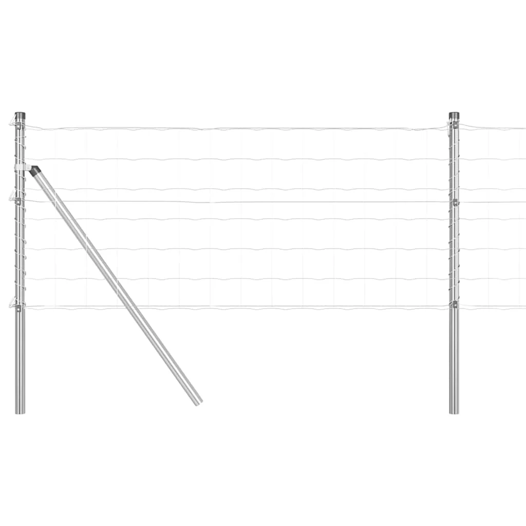 Vidaxl hek met paal zilver 0,4 x 10 m staal en pvc - Image 2