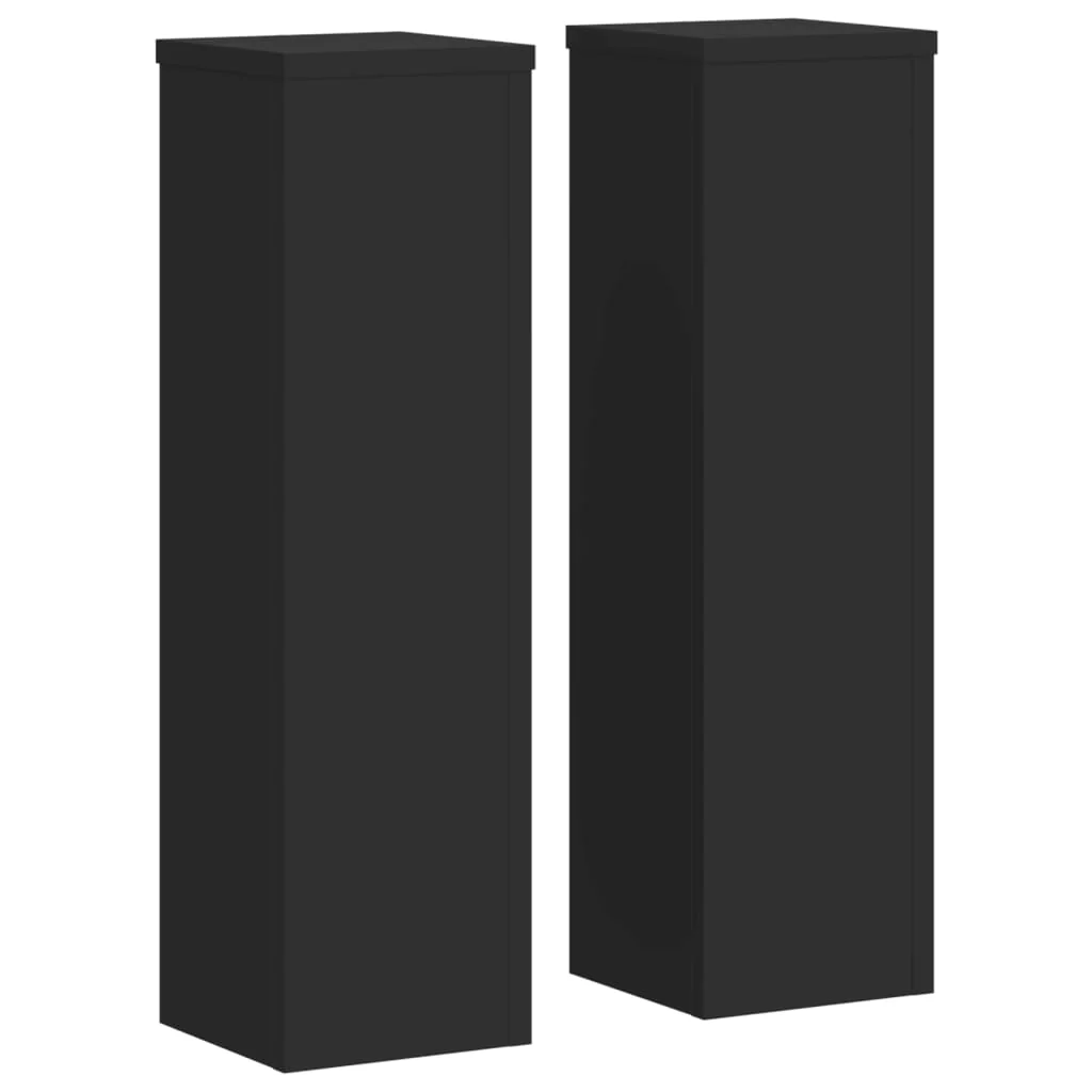 Vidaxl plantenstandaards 2 st 17x17x60 cm bewerkt hout zwart - Image 2