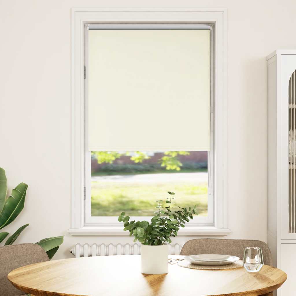 Vidaxl rolgordijn verduisterend gebroken wit 85x150 cm stofbreedte - Image 2