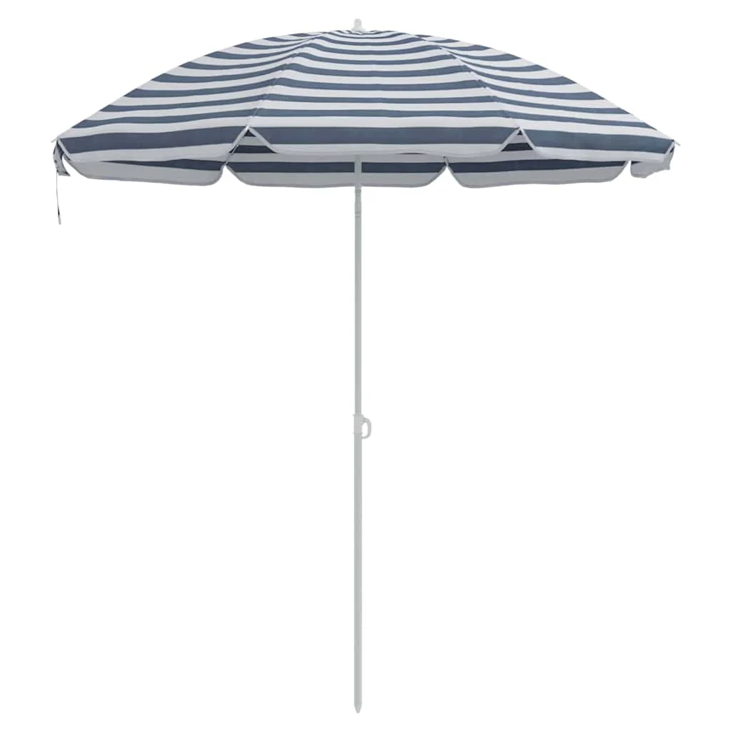Vidaxl strandparasol blauw en wit 263 x 263 x 272 cm - Image 2