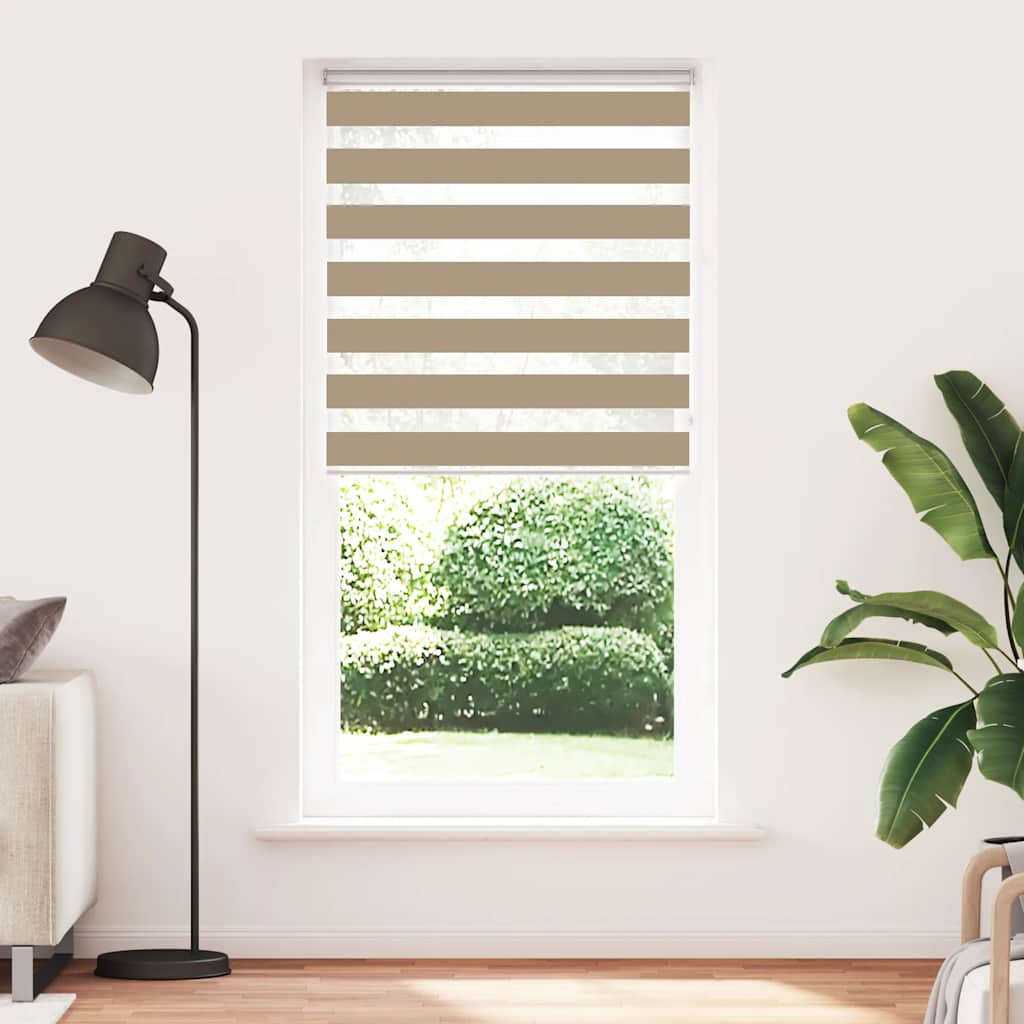 Vidaxl zebra blind 115x200 cm stofbreedte 110,9 cm polyester zandbruin - Image 2