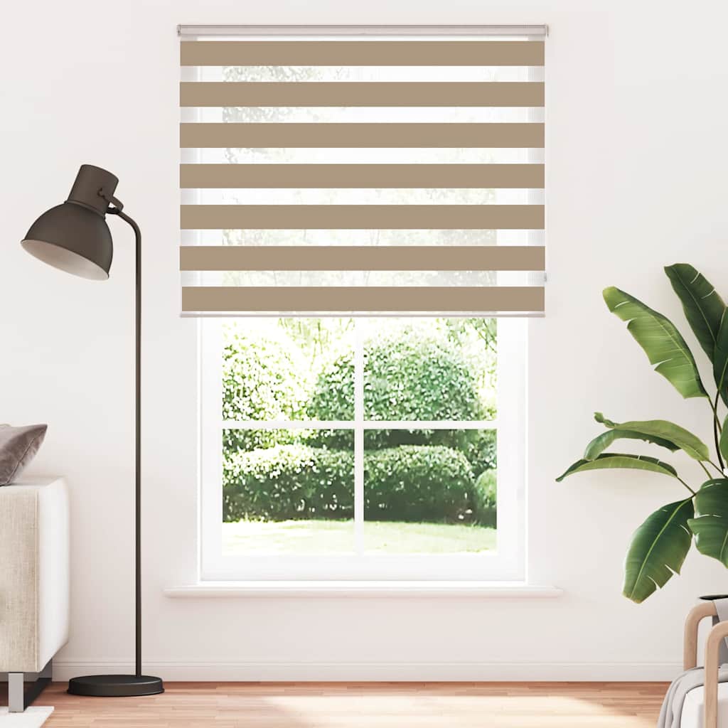 Vidaxl zebra blind 150x200 cm stofbreedte 145,9 cm polyester zandbruin - Image 2