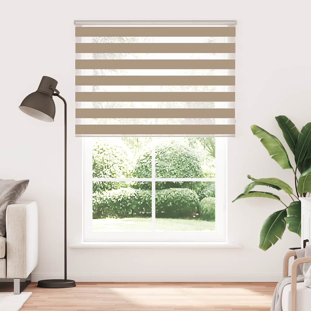 Vidaxl zebra blind 165x200 cm stofbreedte 160,9 cm polyester zandbruin - Image 2