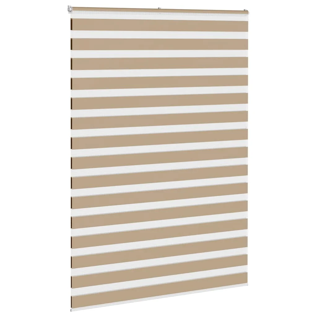 Vidaxl zebra blind 165x200 cm stofbreedte 160,9 cm polyester zandbruin - Image 3